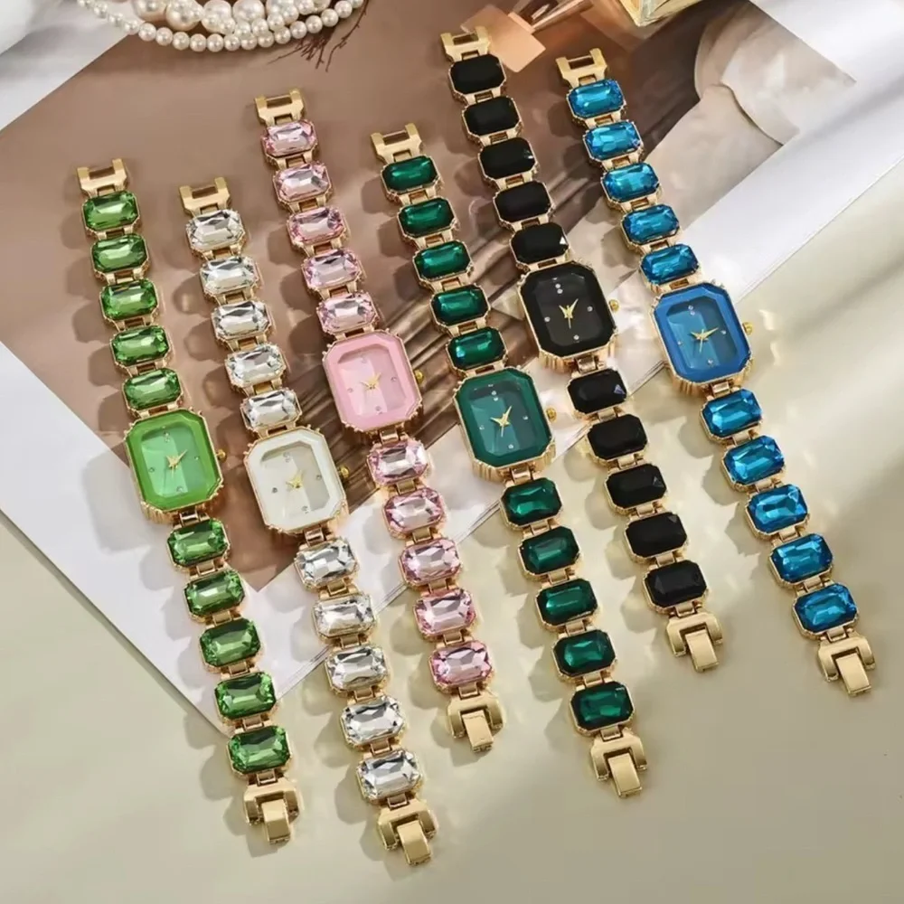 Noir Elegance Crystal Bracelet Watch